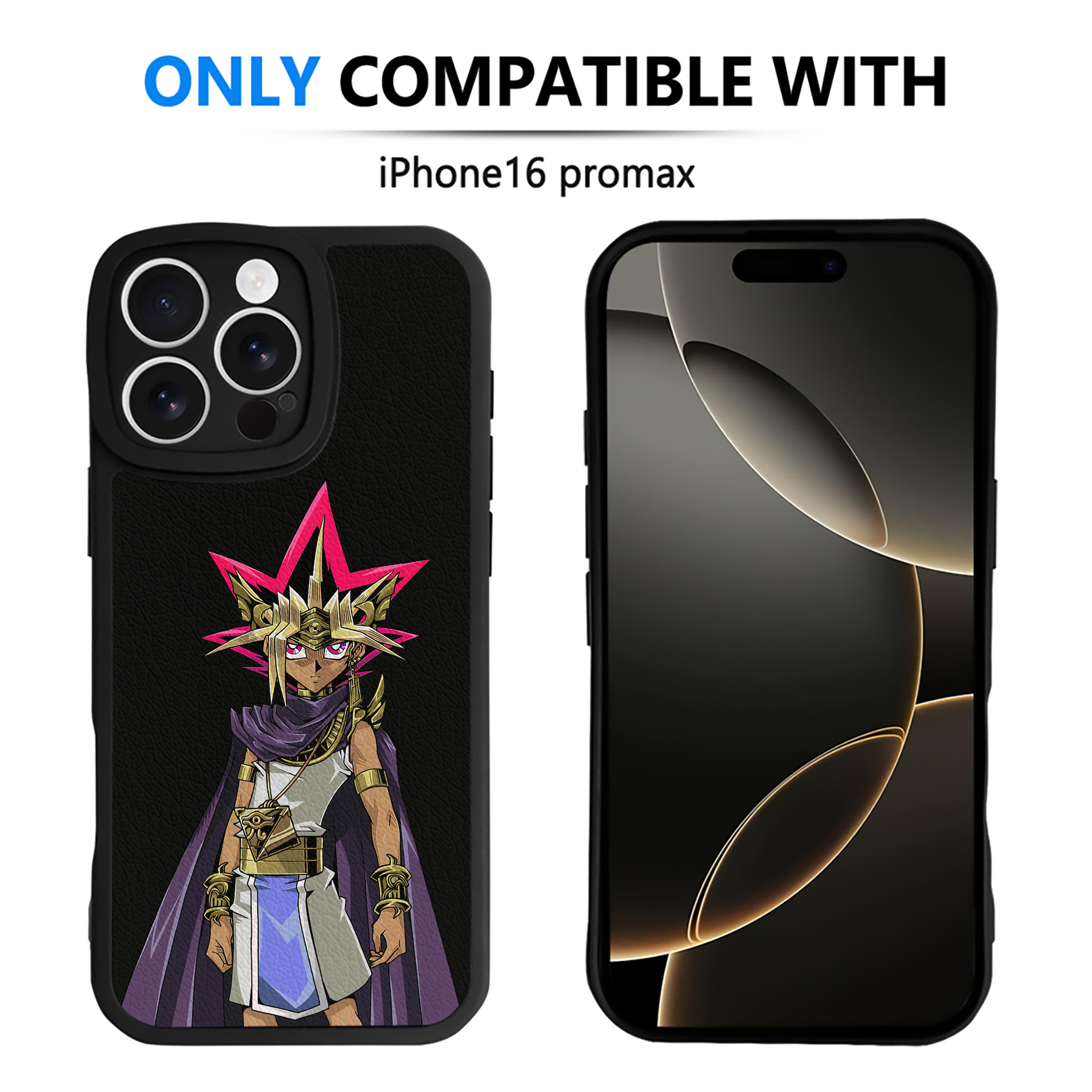 （画像用） 遊☆戯☆王 Yu-Gi-Oh! 【iPhone 16シリーズ対応】シリコンスマホケース（レザー調） 材質：シリコン